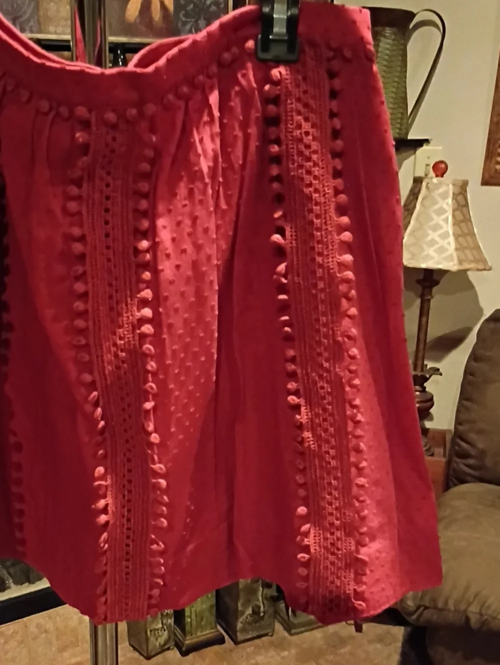 J. Crew Rust Pom-Pom Lace Skirt